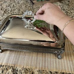 Silver Plated Serving Dish With Lid And Stand 