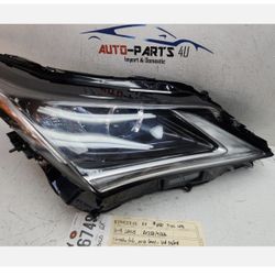2016 - 2017 - 2019 LEXUS RX350 RX450h RIGHT PASSENGER FULL LED HEADLIGHT OEM AY06749
