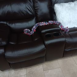 *Fourth Of July Now*---Madrid Sleek Brown Leather Reclining 3 Piece Sets---Delivery An6