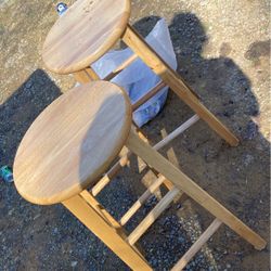 2 Wooden Stools 29 Tall