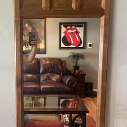 Picture Wall Mirror 46” Tall by 25” Wide Walnut Frame