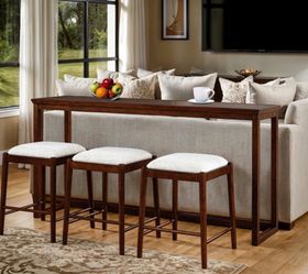 SOFA TABLE W/ 3 COUNTER HT STOOLS 4 pk