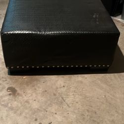 Large Black Ottoman (“Straw/Weaved” Texture) 36” H x 36” W - OPEN TO OFFERS!
