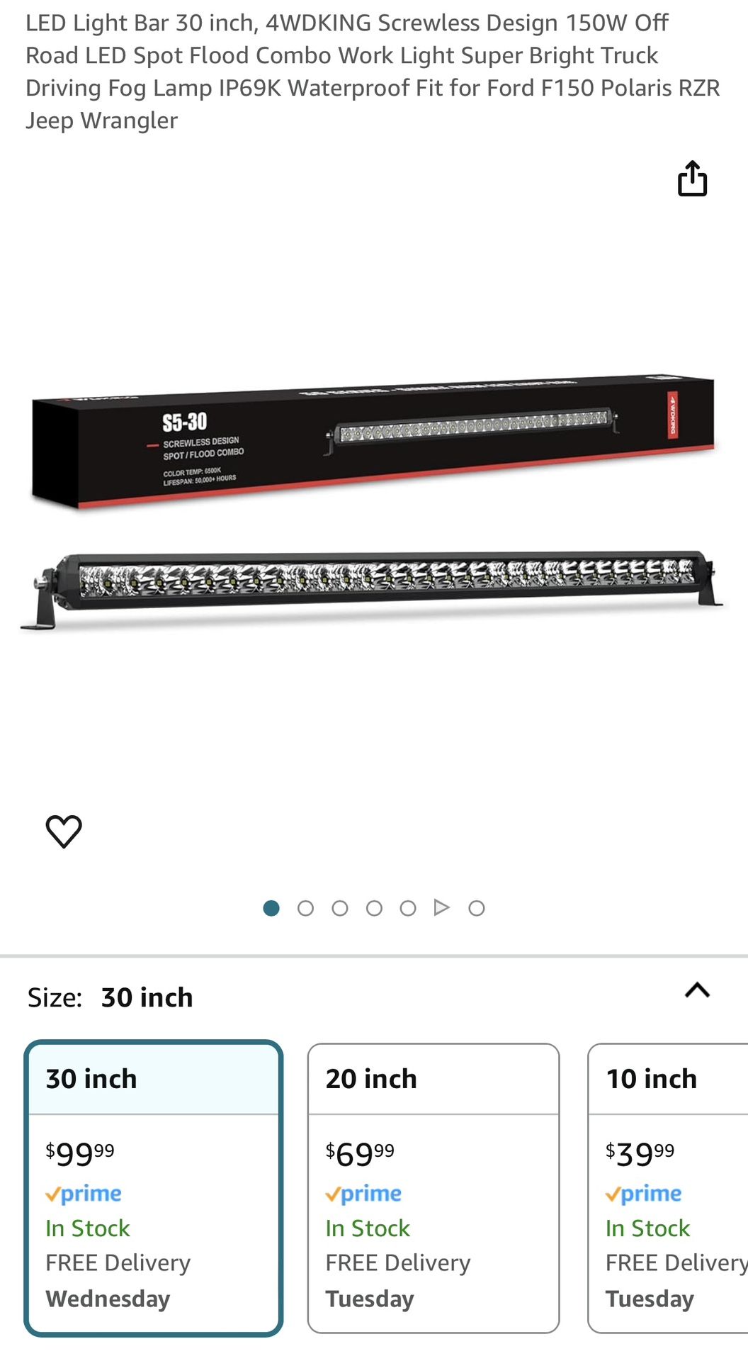 4wdking S5-30 LED Light Bar