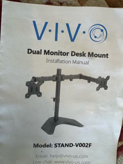 VIVO Free-Standing Dual Monitor Desk Stand STAND-V002F NEW