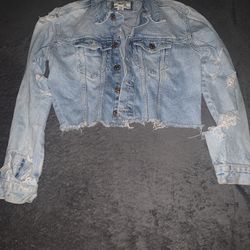 Forever 21 Blue short cut Small Jean jacket 