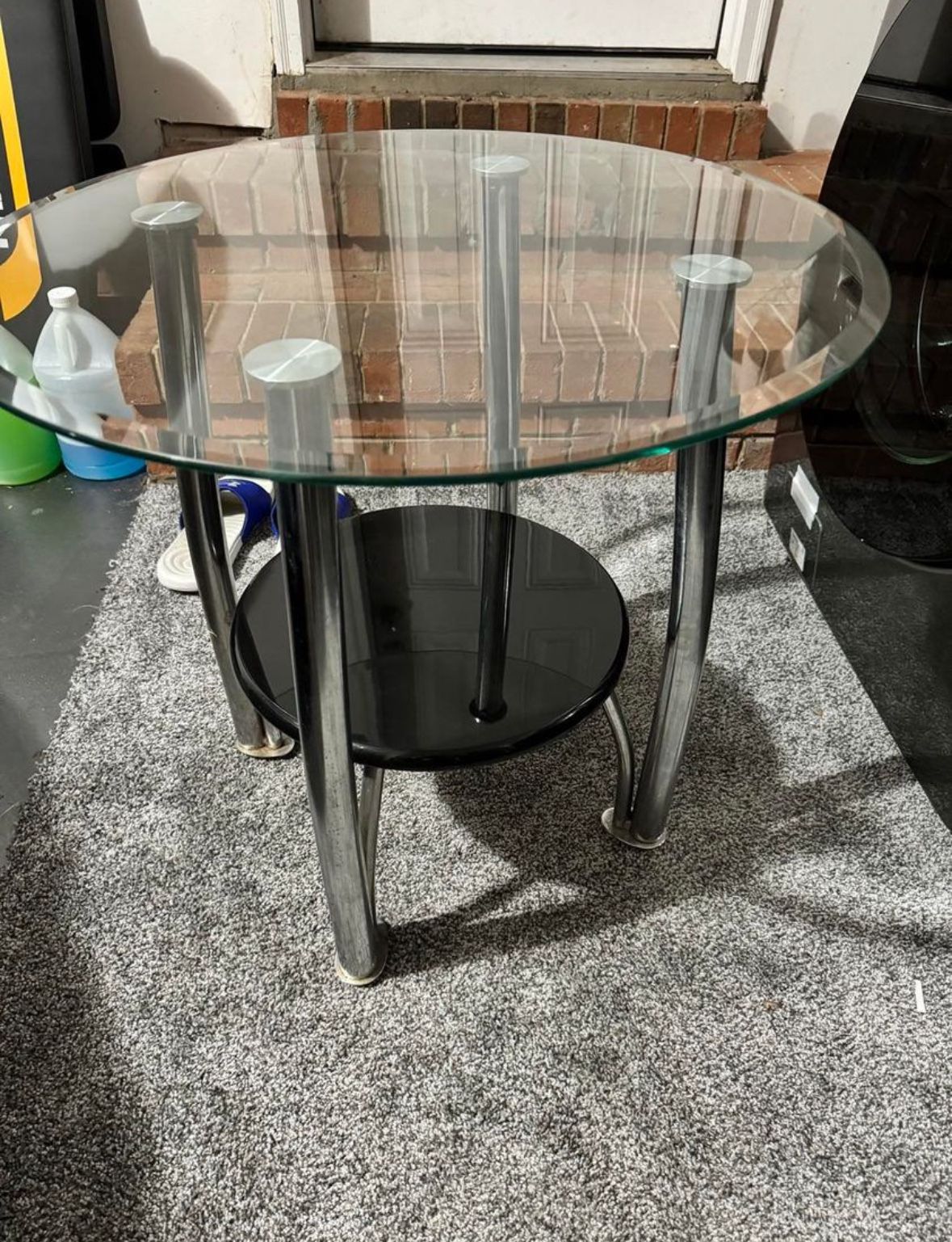 Glass Side Table 25 Inches Tall