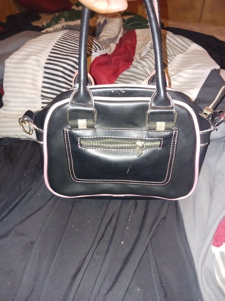 Pink And Black Mini Purse