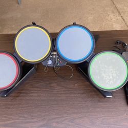 Xbox 360 wired rock band drum set with pedal