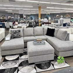 Brand New🌛🌛$10 Down Payment Finance 🌞Megginson 2 Piece Sectional With Chaise▪️# Sofa # Loveseat # Couch # Living Room Set Options Available