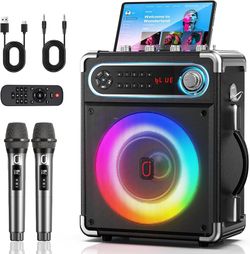 Brand New 200W Karaoke Machine w/ 2 Wireless Mics, RGB Lights & TV Connection