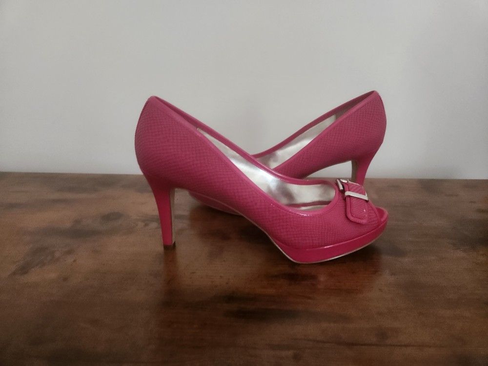 Storage Clean Out - Gently Used Platform Peeptoe Heels, Size 9