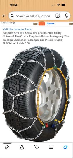 Hatleues Anti-Slip Snow Tire Chains Set of 2