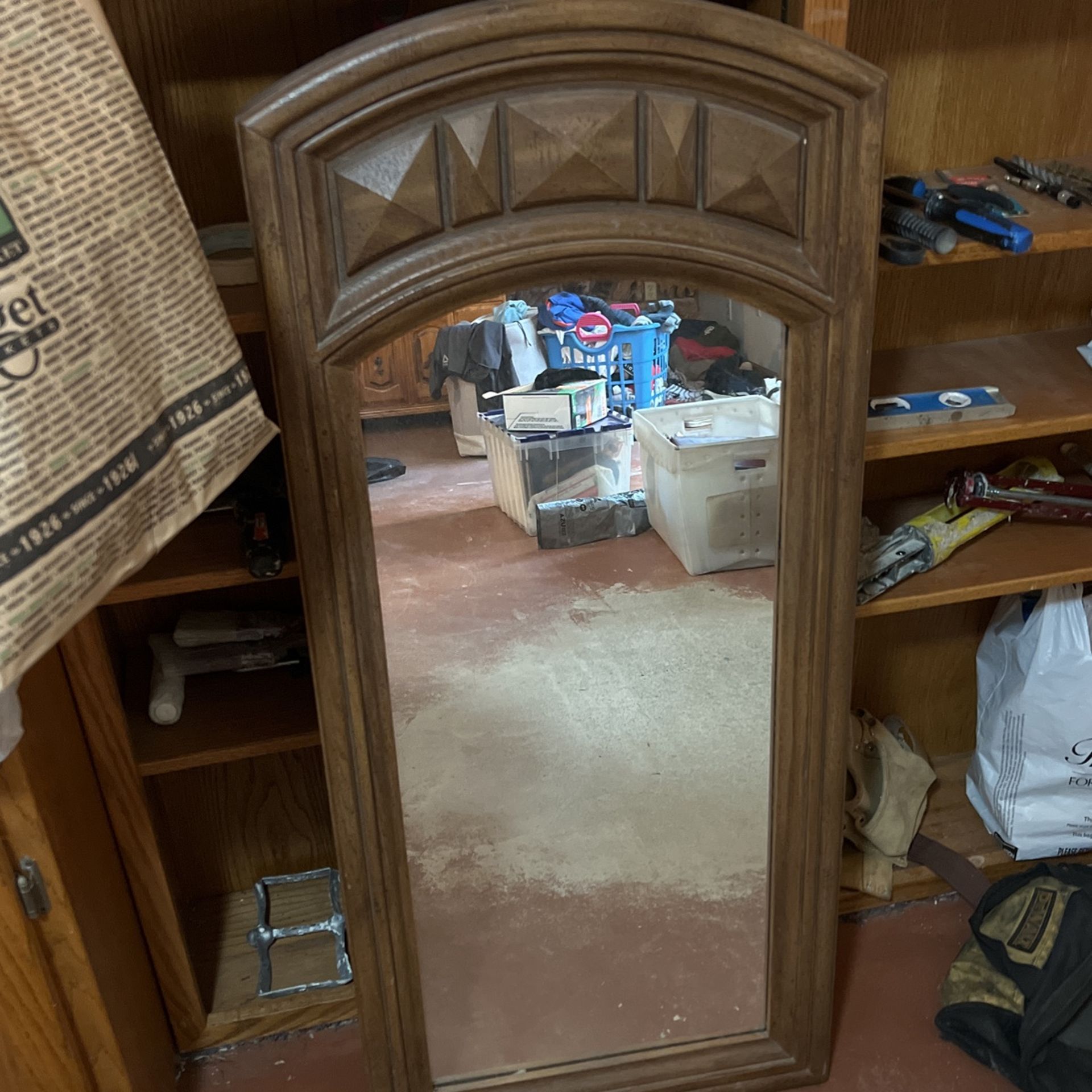 Antique Wood Mirror