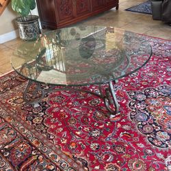 Diamond Cut Glass Coffee Table 