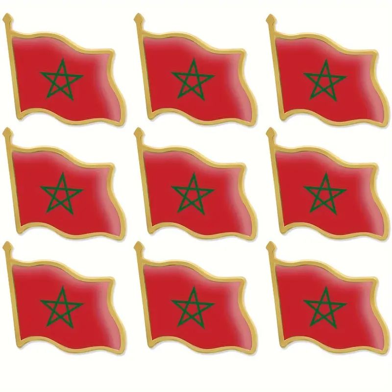 Morocco Flag Lapel Pin, Metal Brooch Badge 