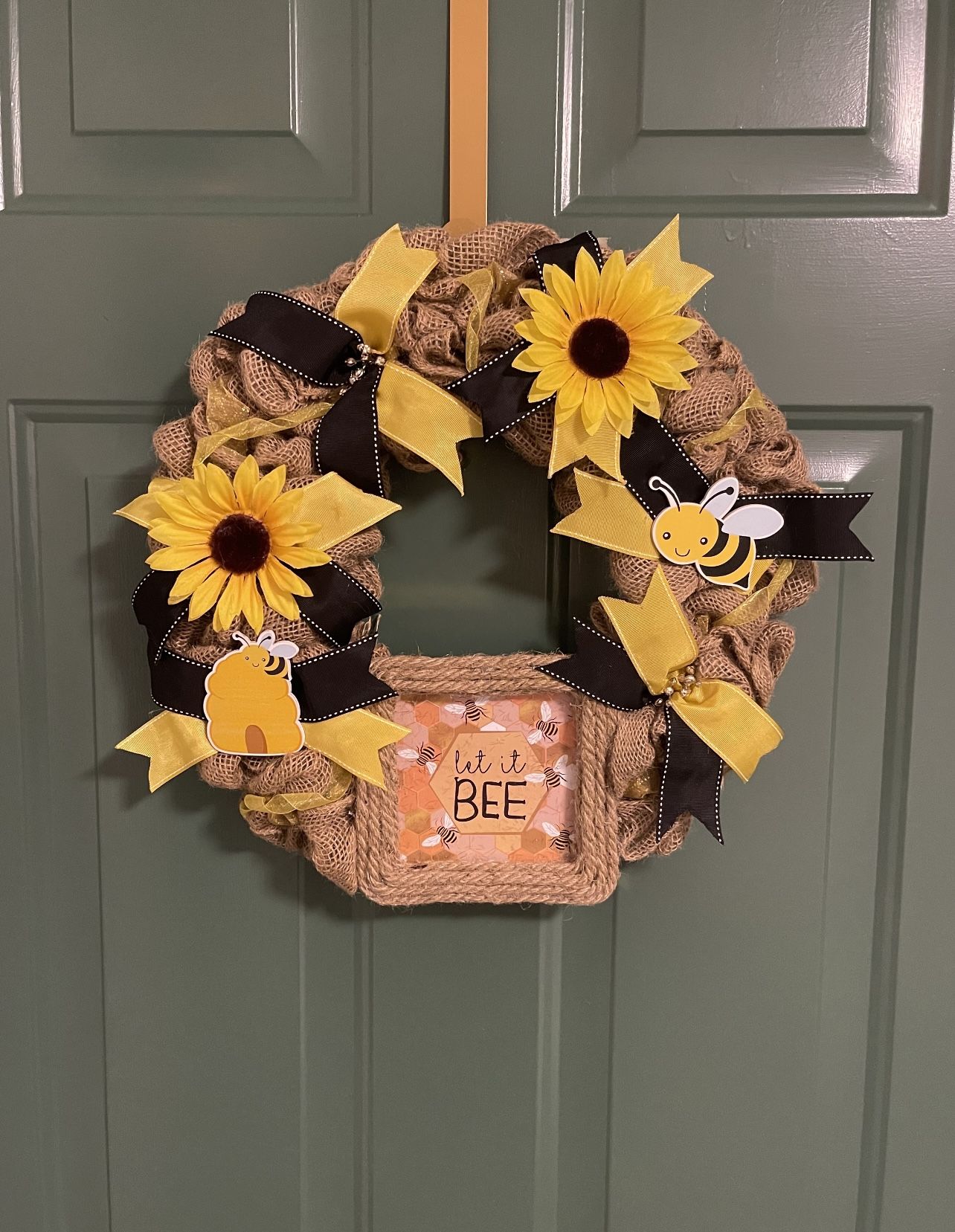 Sunflower Bee Wreath