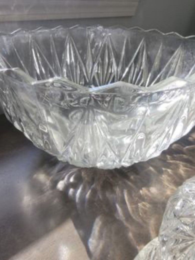 Antique Hazel Atlas Large Crystal Bowl