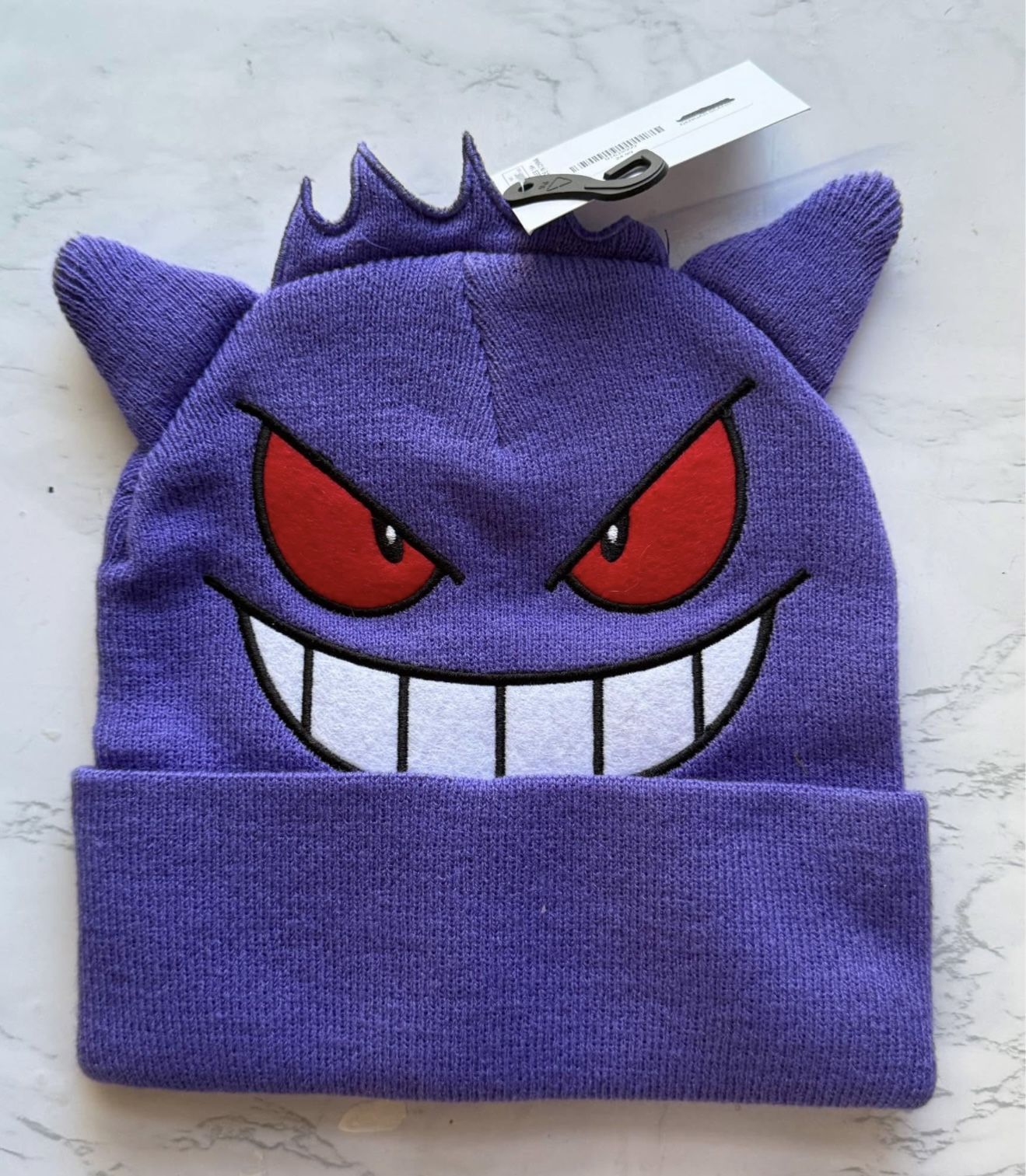 Pokemon Gengar Purple Knit Beanie, Unisex Kids and Adults One Size