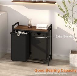LAATOOREE 2-Section Laundry Hamper with Shelf - Brand New