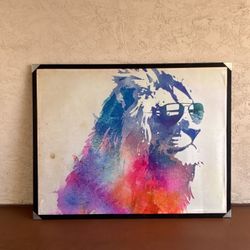 One 67” x 52 5/16” Solid Wood Art Frame with Printed Fabric Canvas