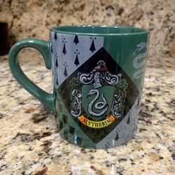 Slytherin House Crest Harry Potter Silver Buffalo Ceramic Mug, 14 Ounces