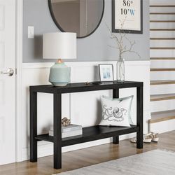 Mainstays Parsons Console Table, True Black Oak