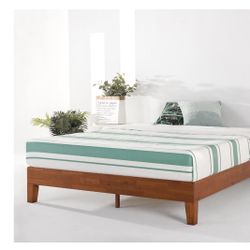 Mellow Naturalista Grand - 12 Inch Solid Wood Platform Bed with Wooden Slats - No Box Spring Needed - Twin (Cherry)