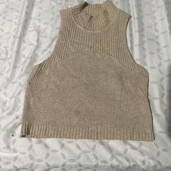 Shein Beige sleeveless mini turtleneck 