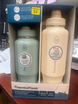 ThermoFlask 32 oz and 40 oz Cup Holder Friendly Bottle Combo, 2-pack