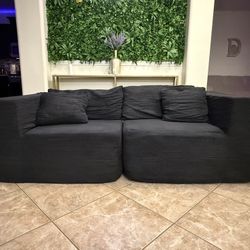 Boneless Modular Black Sofa