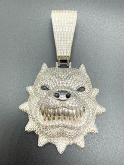 4" Silver Bulldog pendant #33644