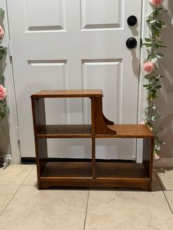 Vintage Wooden Step Bookshelf Display Shelf