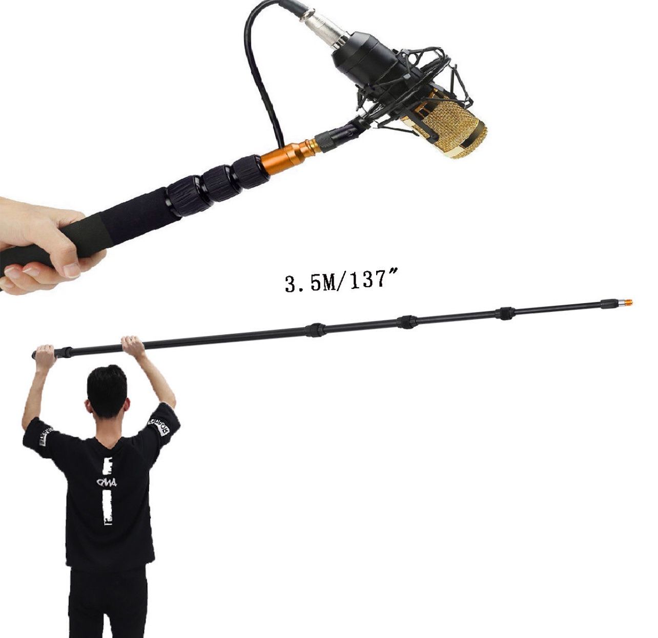 Microphone Boom For Sound Recording  Filming  Broadcast Blogging ( No Microphone)