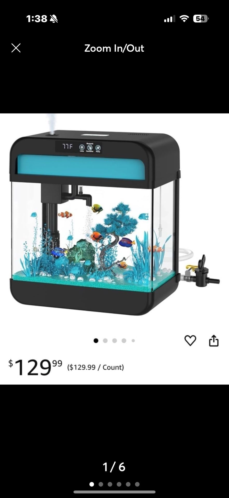 Small Fish Tank Aquarium 2.2 Gallon