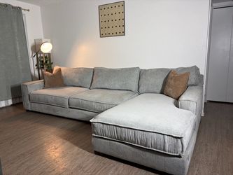 Large Gray Sectional Sofa with Chaise – Super Comfortable