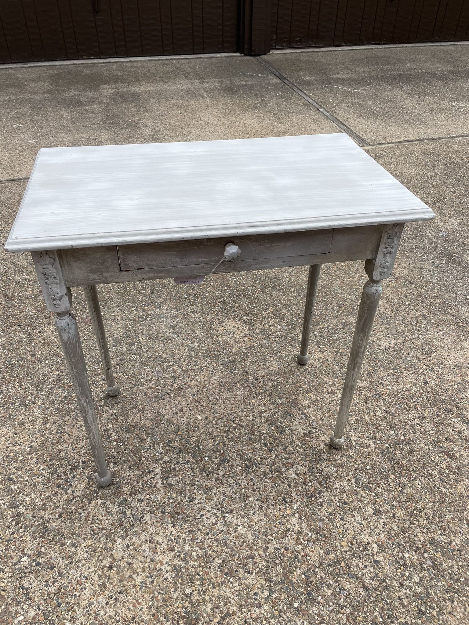 Vintage Pine Painted Table And Antique Mirror.Pls. Read Description