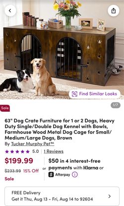 Tucker Murphy Pet 63" Double Dog Crate Furniture