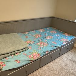 Gray ikea day Bed with storage drawes