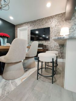 Set of 2, 24" Boucle bar stools Kitchen Living Room Chairs