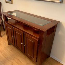 Dining Room Sideboard  with Glass Top – Great Storage Piece