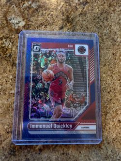 Immanuel Quickley Donruss Optic Blue Prizm Card