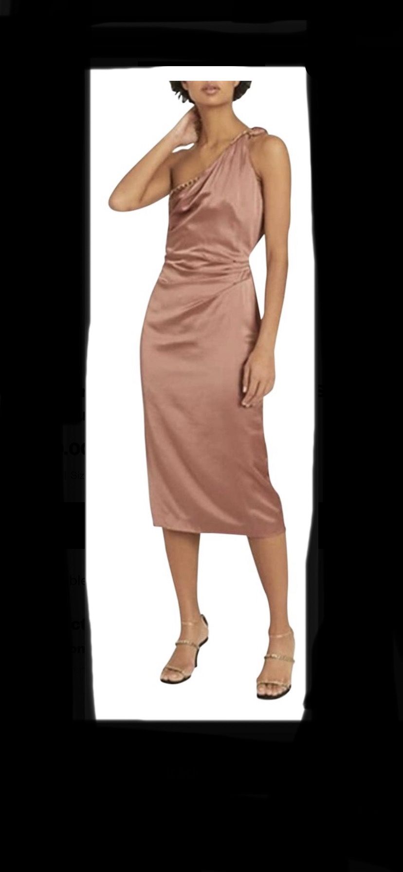 Reiss One Shoulder Satin Dress