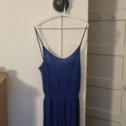 100% Linen sundress dark blue Ninetypercent

