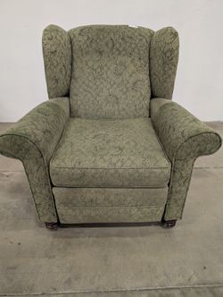 Upholstered Wingback Recliner Chair with Botanical Leaf Pattern