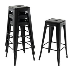 Brand New In The Box Giantex Metal Backless Bar Stools Set of 4, 30" Bar Height Modern Industrial Barstools w/Cut-out Handle