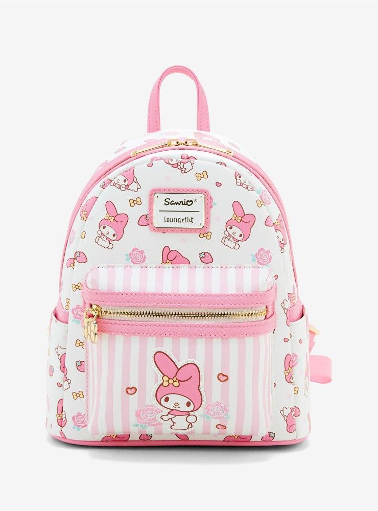 Loungefly Sanrio My Melody Allover Print Striped Mini Backpack