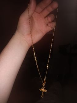 Ladies 14k necklace with 10k pendant cross