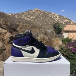 Jordan 1 Court Purple 1.0 Size 9