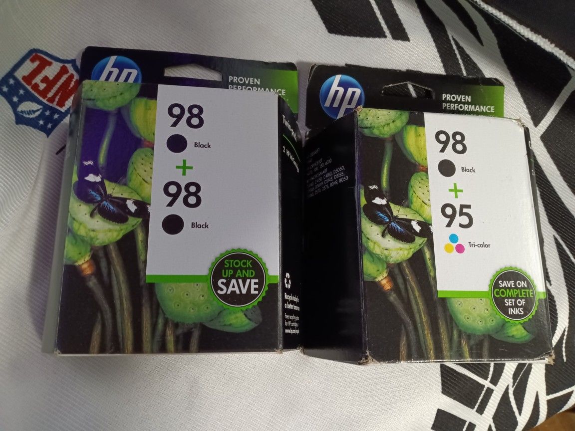 HP Printer Ink Three (98 black) and one (95 color)